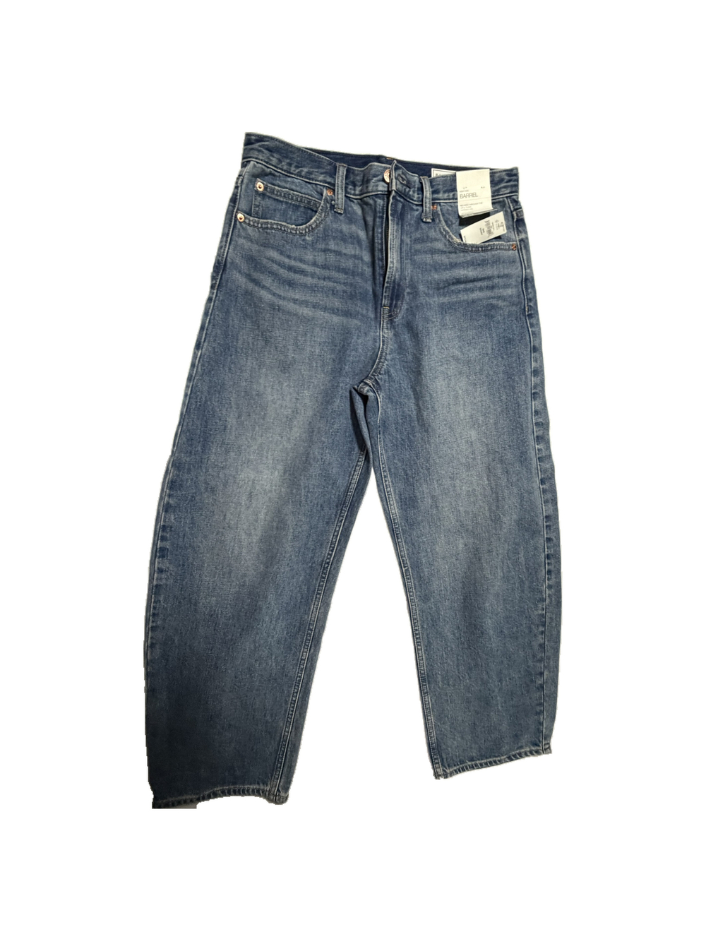 Gap High Rise Barrel Jeans 29/8 Short Blue Denim